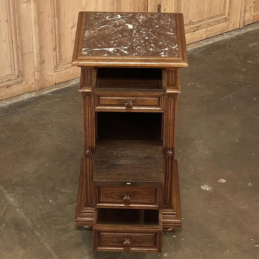 Early 20th Century 19th Century French Neoclassical Marble Top Nightstand For Sale