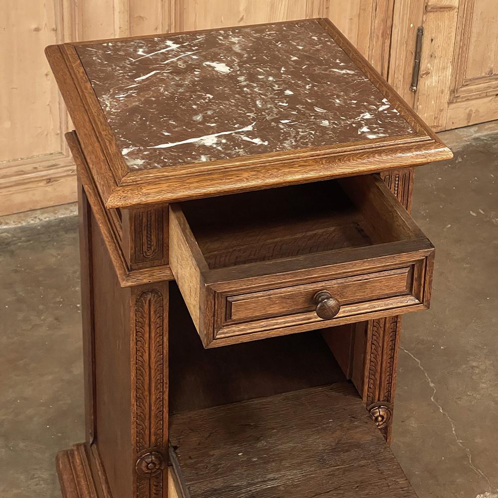 19th Century French Neoclassical Marble Top Nightstand For Sale 2