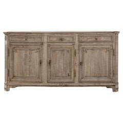 19th Century French Neoclassical Oak Buffet With Three Doors