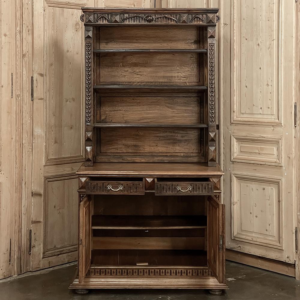 Hand-Carved 19th Century French Neoclassical Open Bookcase For Sale