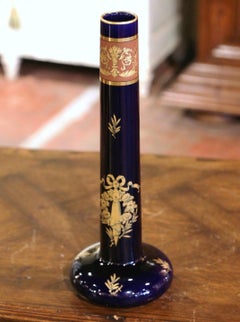 19th Century French Neoclassical Painted and Gilt Porcelain Vase