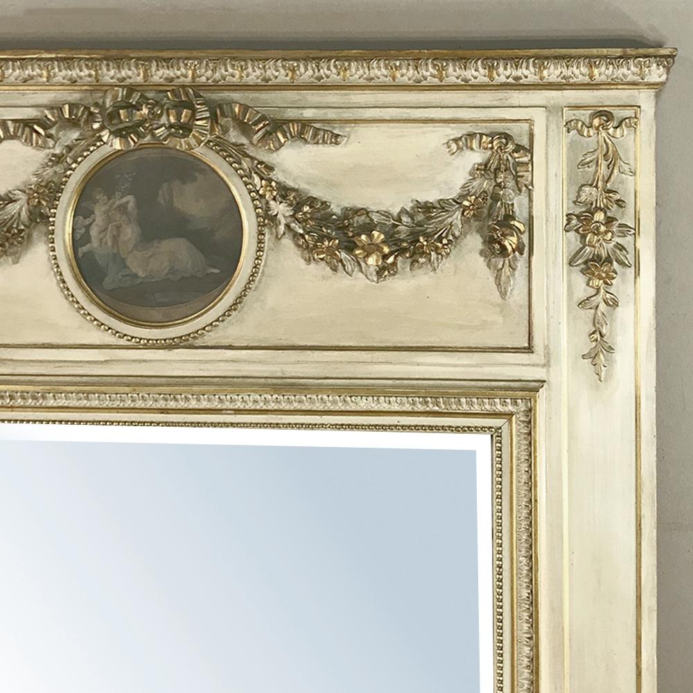 Trumeau dipinto neoclassico francese del XIX secolo, 1860 ca. In condizioni buone in vendita a Dallas, TX