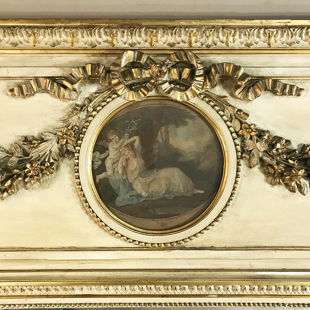 19th Century French Neoclassical Painted Trumeau, ca. 1860 For Sale 1