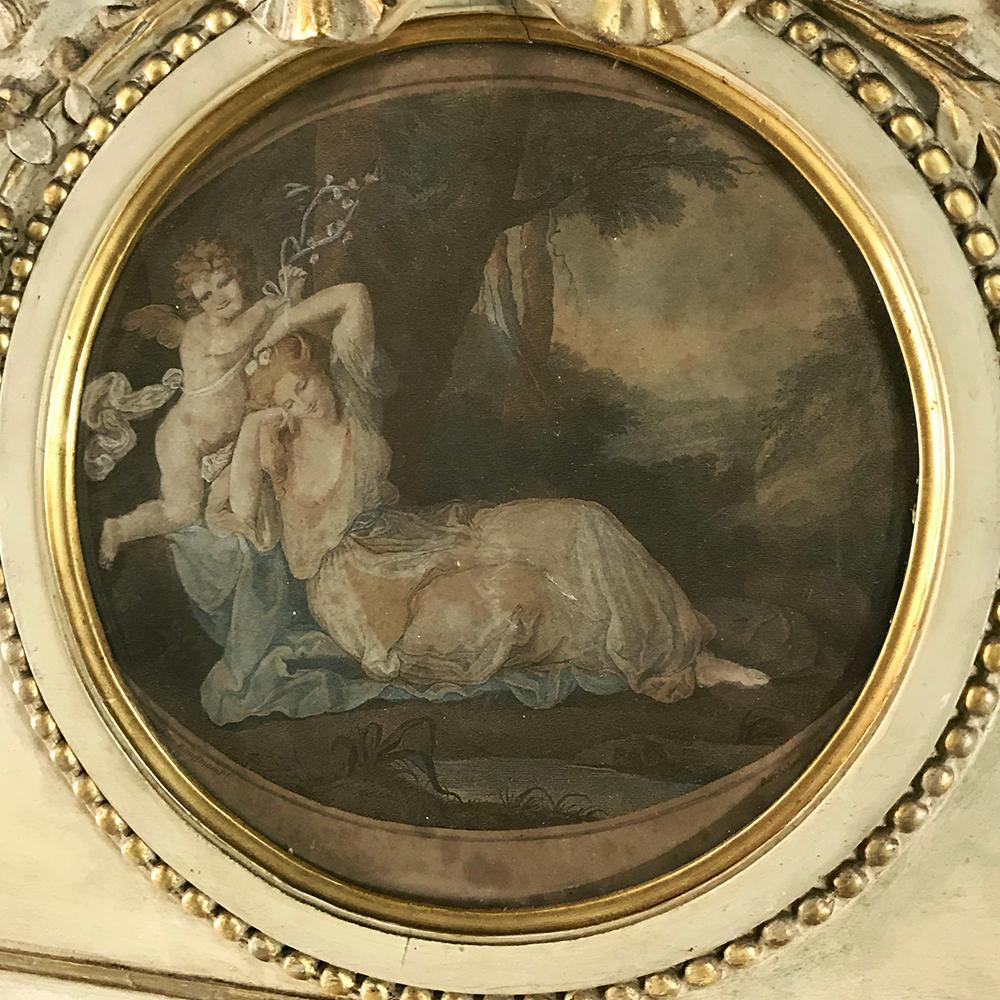 19th Century French Neoclassical Painted Trumeau, ca. 1860 For Sale 2