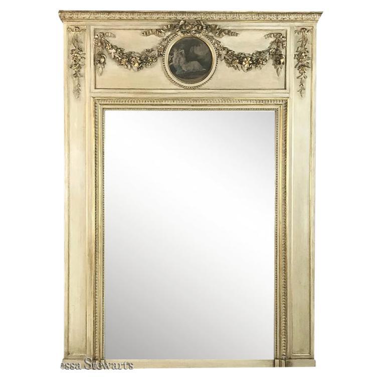 19th Century French Neoclassical Painted Trumeau, ca. 1860