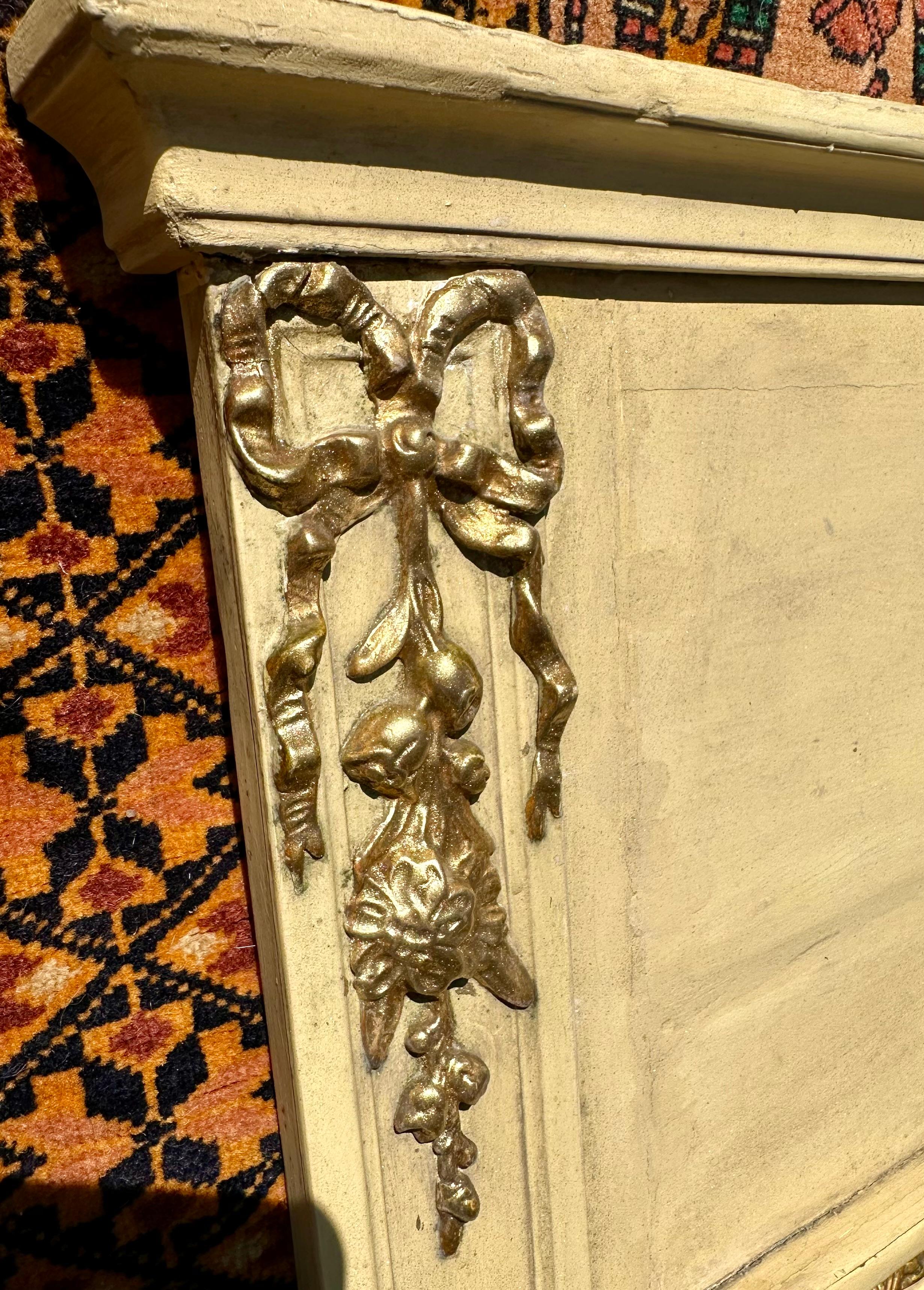 19th Century French Neoclassical Painted Trumeau ca. 1870. For Sale 8