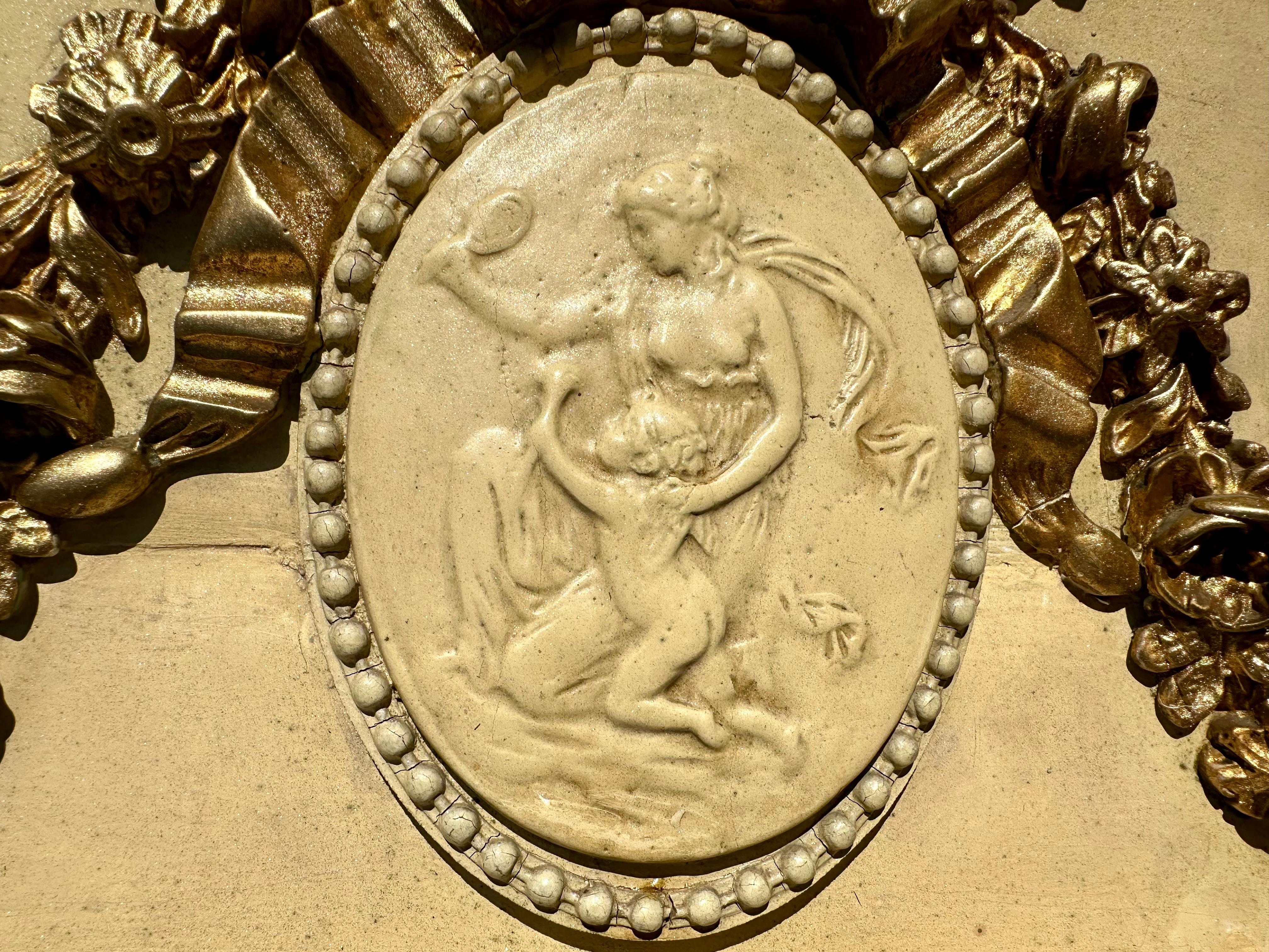 19th Century French Neoclassical Painted Trumeau ca. 1870. For Sale 12