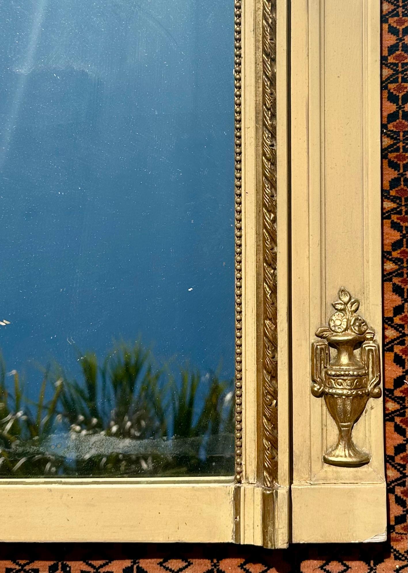 19th Century French Neoclassical Painted Trumeau ca. 1870. For Sale 1