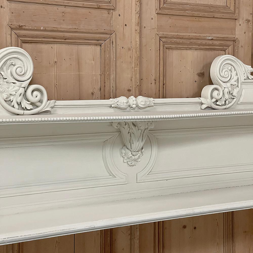 Hand-Carved 19th Century French Neoclassical Painted Wall Shelf ~ Mantel