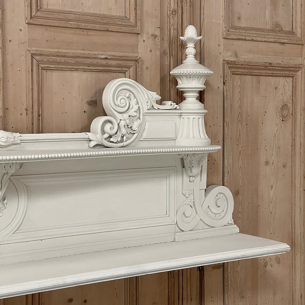 19th Century French Neoclassical Painted Wall Shelf ~ Mantel In Good Condition In Dallas, TX