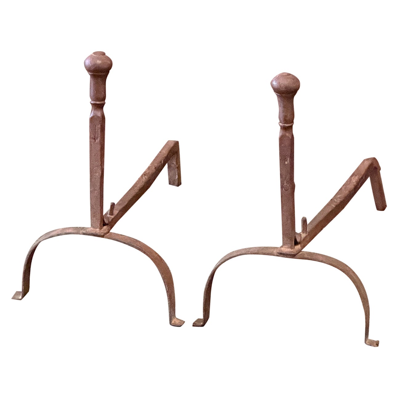 19th Century French Neoclassical Period Andirons or Firedogs