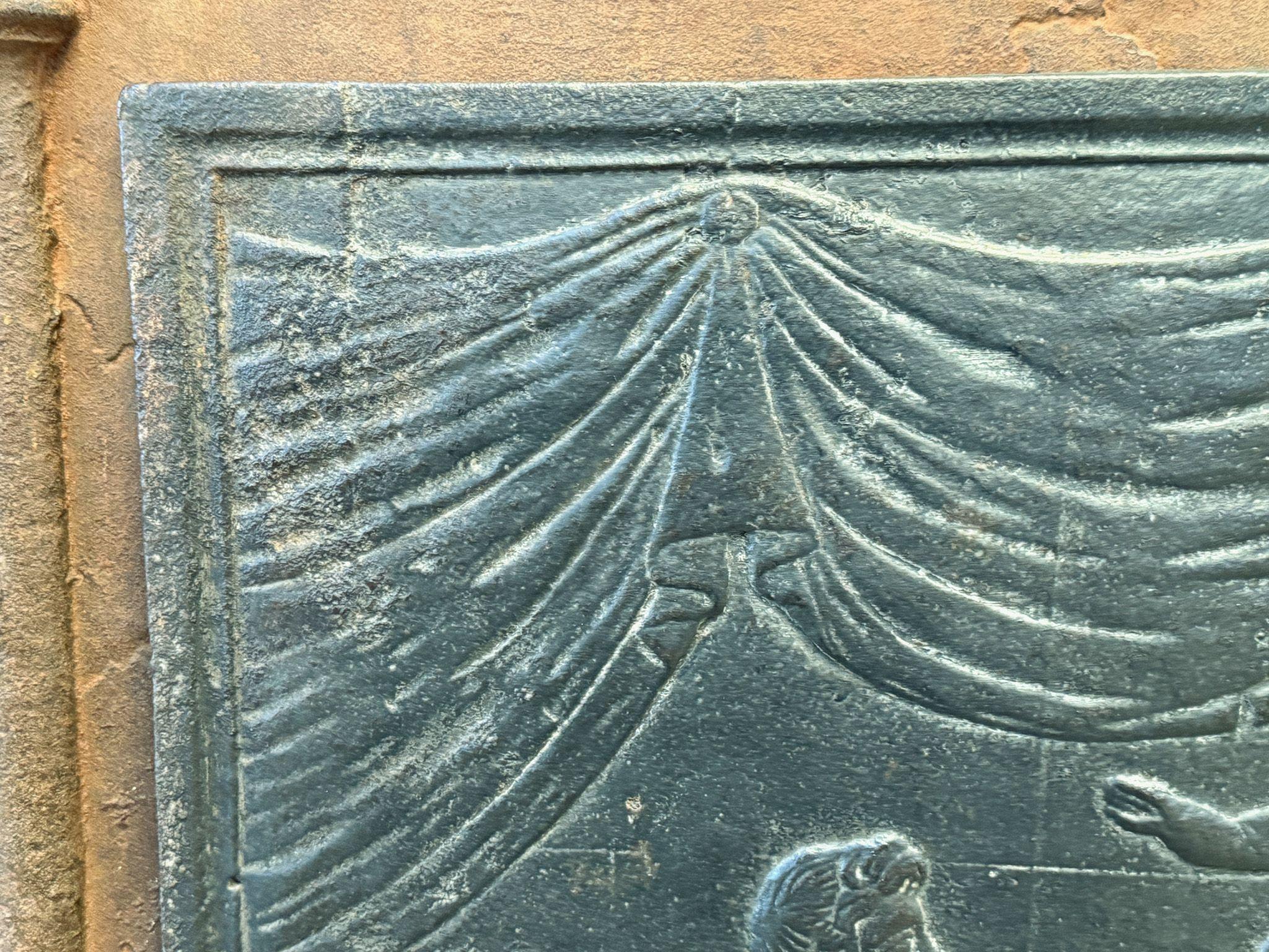 Iron 19th Century French Neoclassical Period Fireback / Backsplash For Sale
