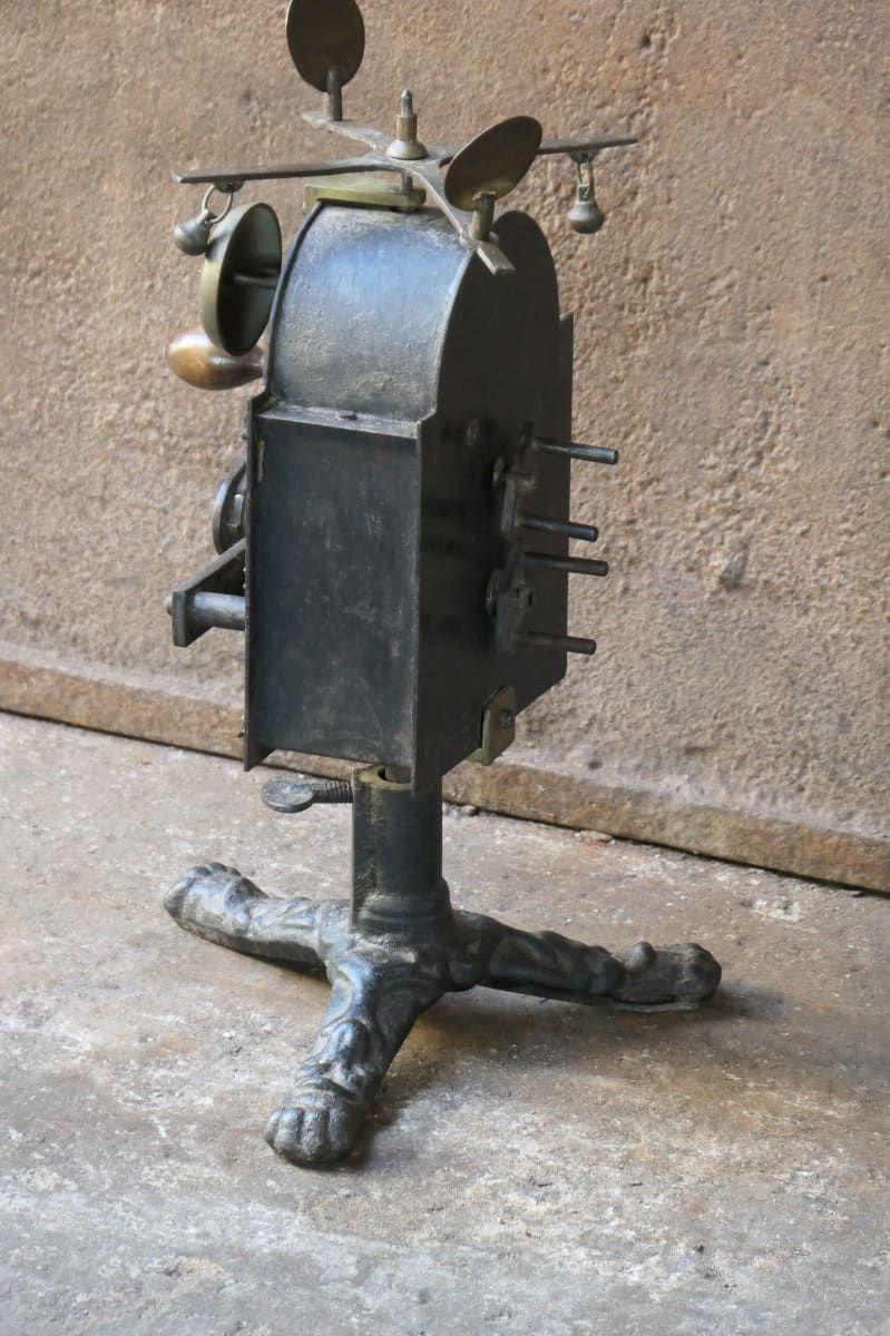Forged 19th Century French Neoclassical Period Spring Driven Roasting Jack For Sale