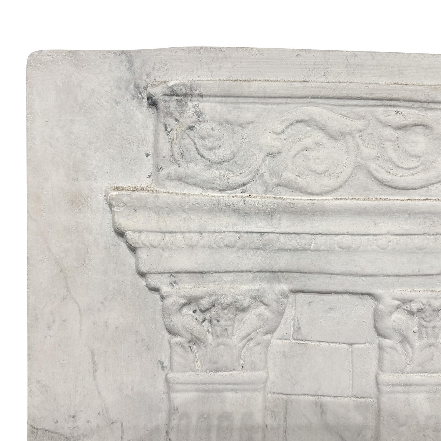 19th Century French Neoclassical Plaster Wall Relief of the Roman God Neptune For Sale 4