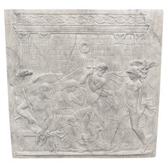 19th Century French Neoclassical Plaster Wall Relief of the Roman God Neptune