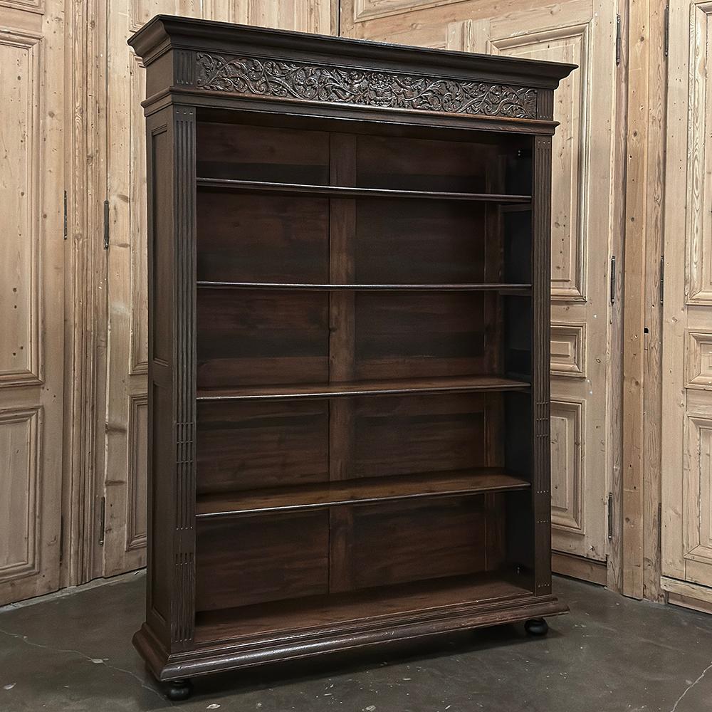Neoclassical Revival 19th Century French Neoclassical ~ Renaissance Open Bookcase For Sale