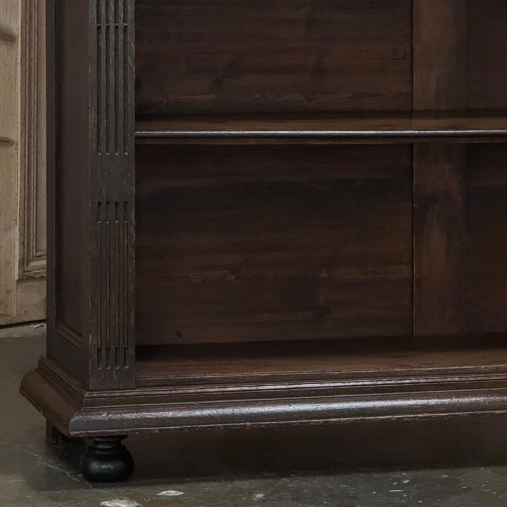 Oak 19th Century French Neoclassical ~ Renaissance Open Bookcase For Sale