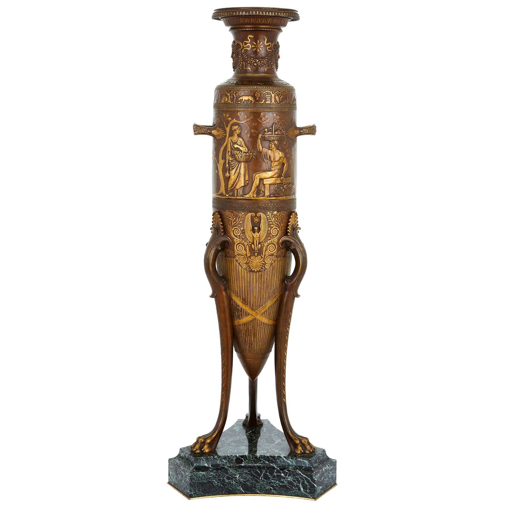 Vase en bronze de style néoclassique français du 19ème siècle par Levillain et Barbedienne