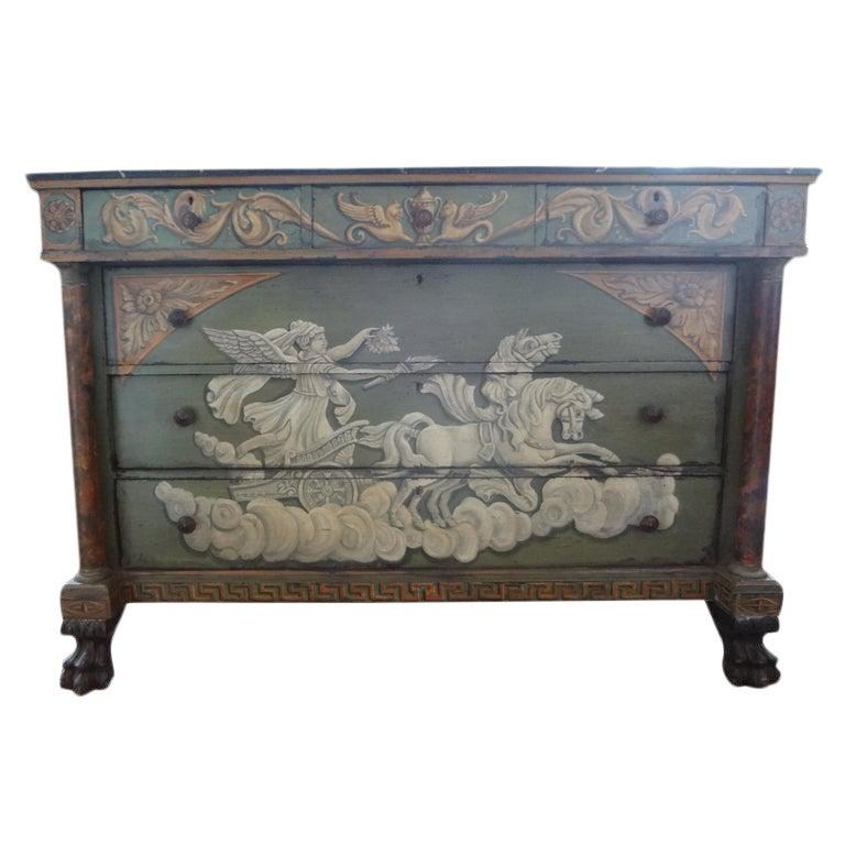 19th Century French Neoclassical Style Painted Commode For Sale 4
