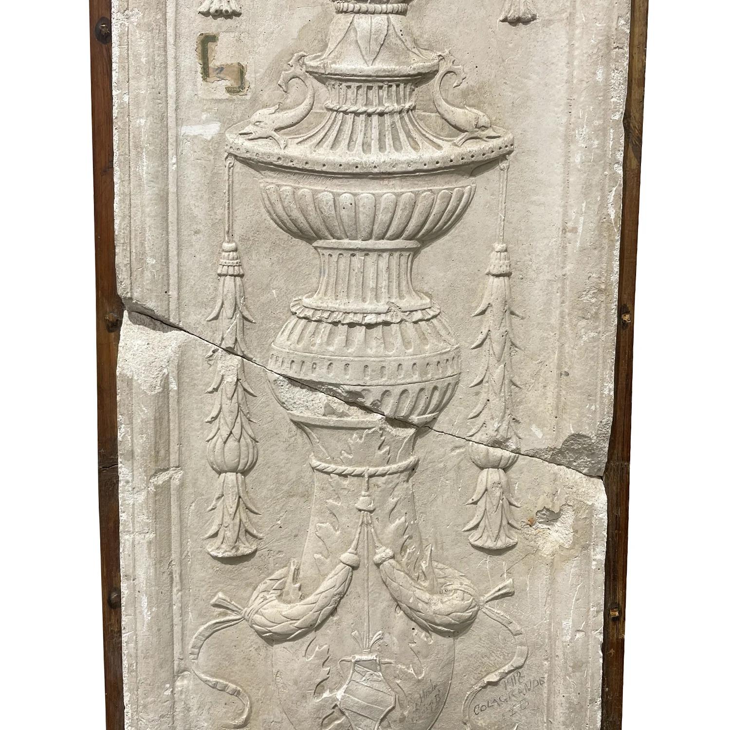 19th Century French Neoclassical Style Pilaster, Antique Plaster Wall Décor 2