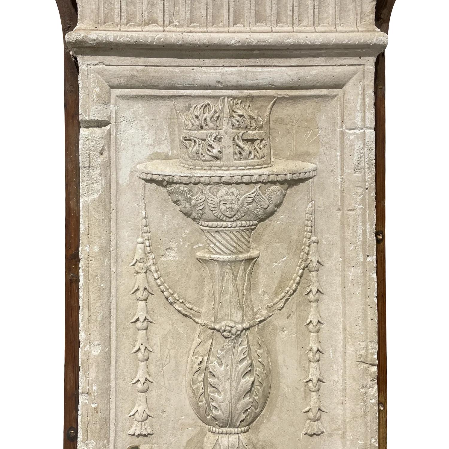19th Century French Neoclassical Style Pilaster, Antique Plaster Wall Décor 3