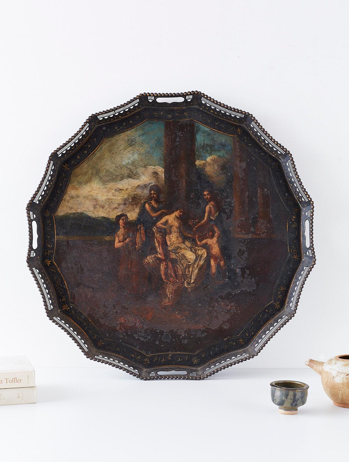 19th Century French Neoclassical Style Tole Tray 8