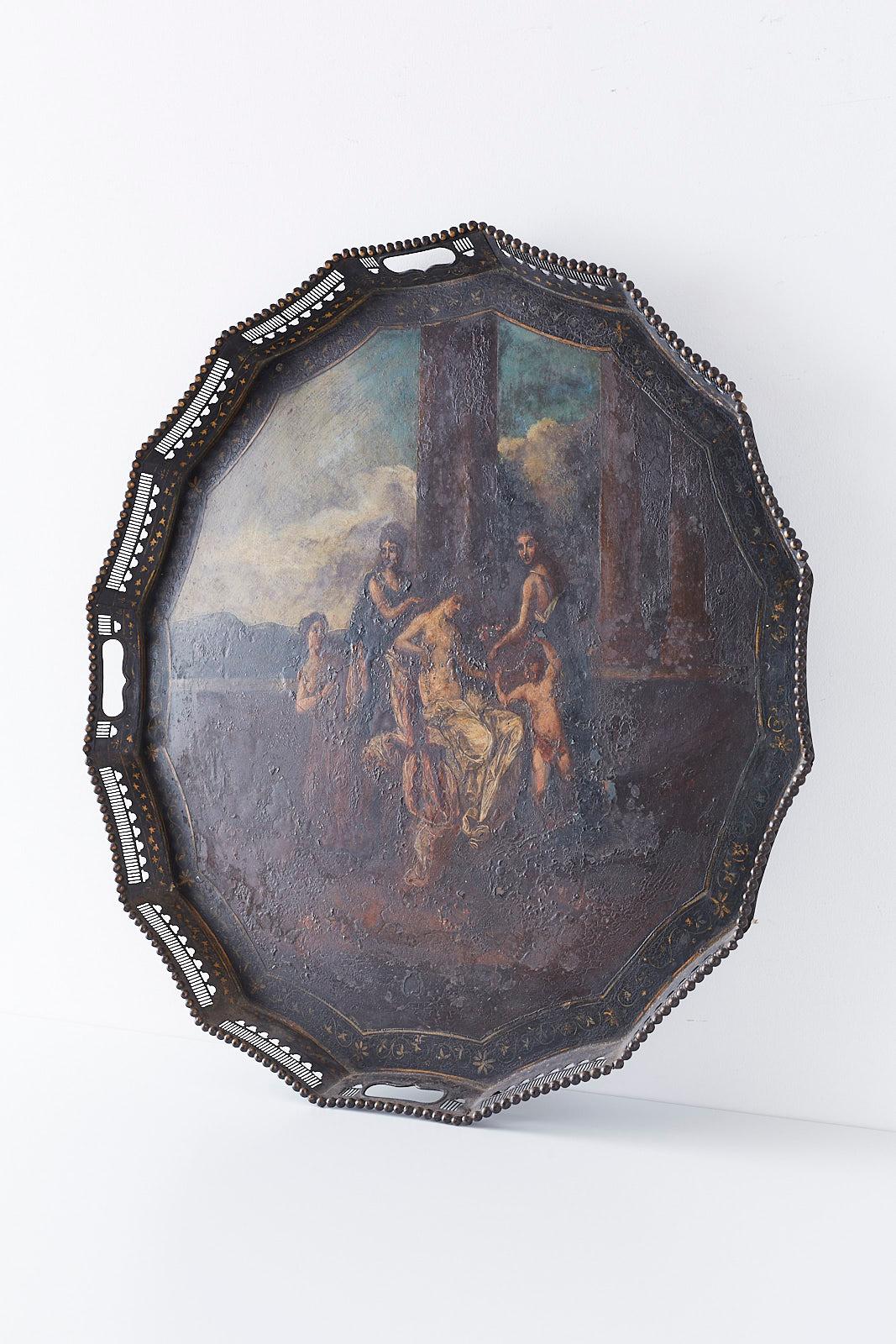 19th Century French Neoclassical Style Tole Tray 4