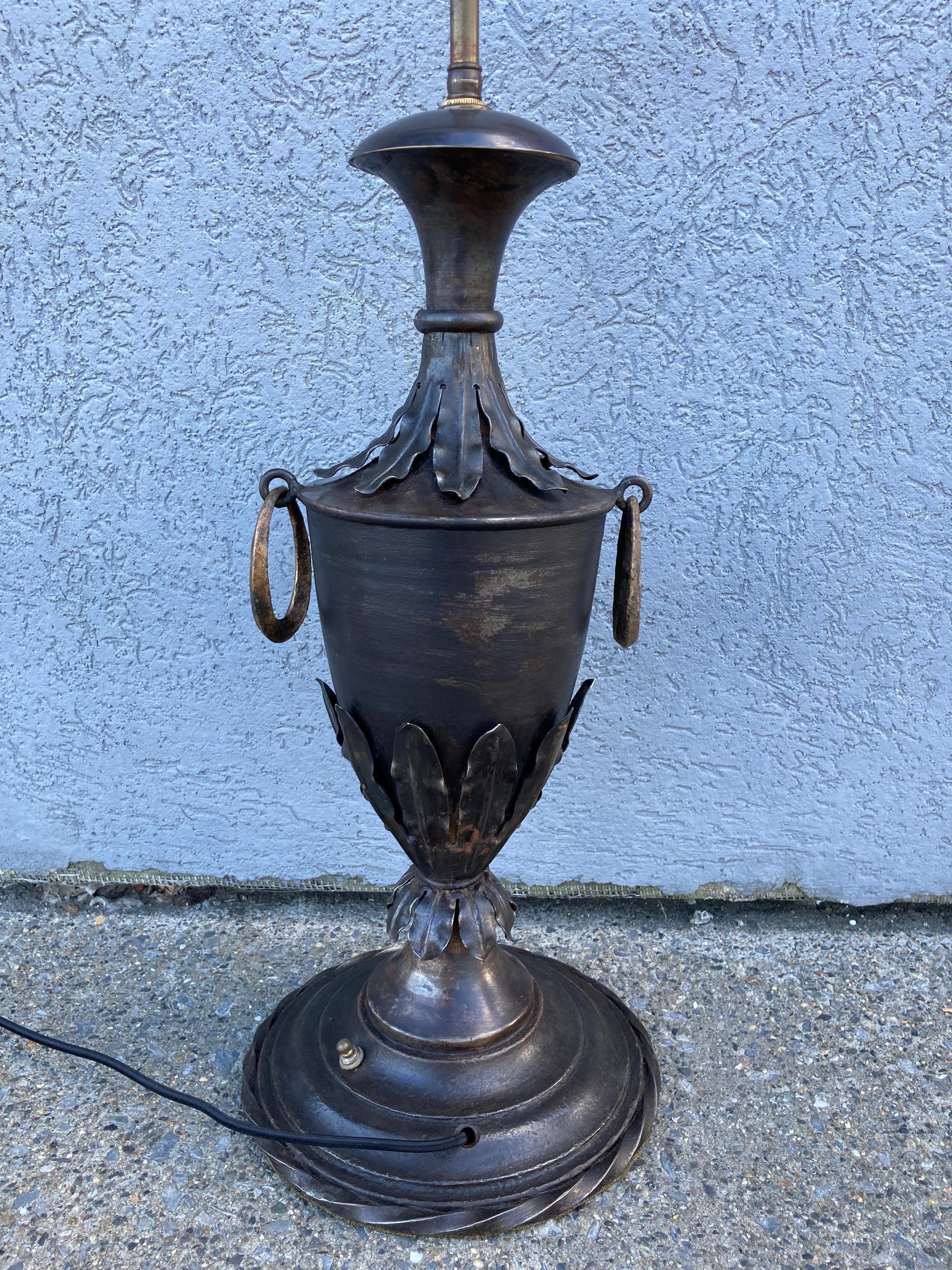 19th Century French Neoclassical Style Urn Form Steel Lamp For Sale 6