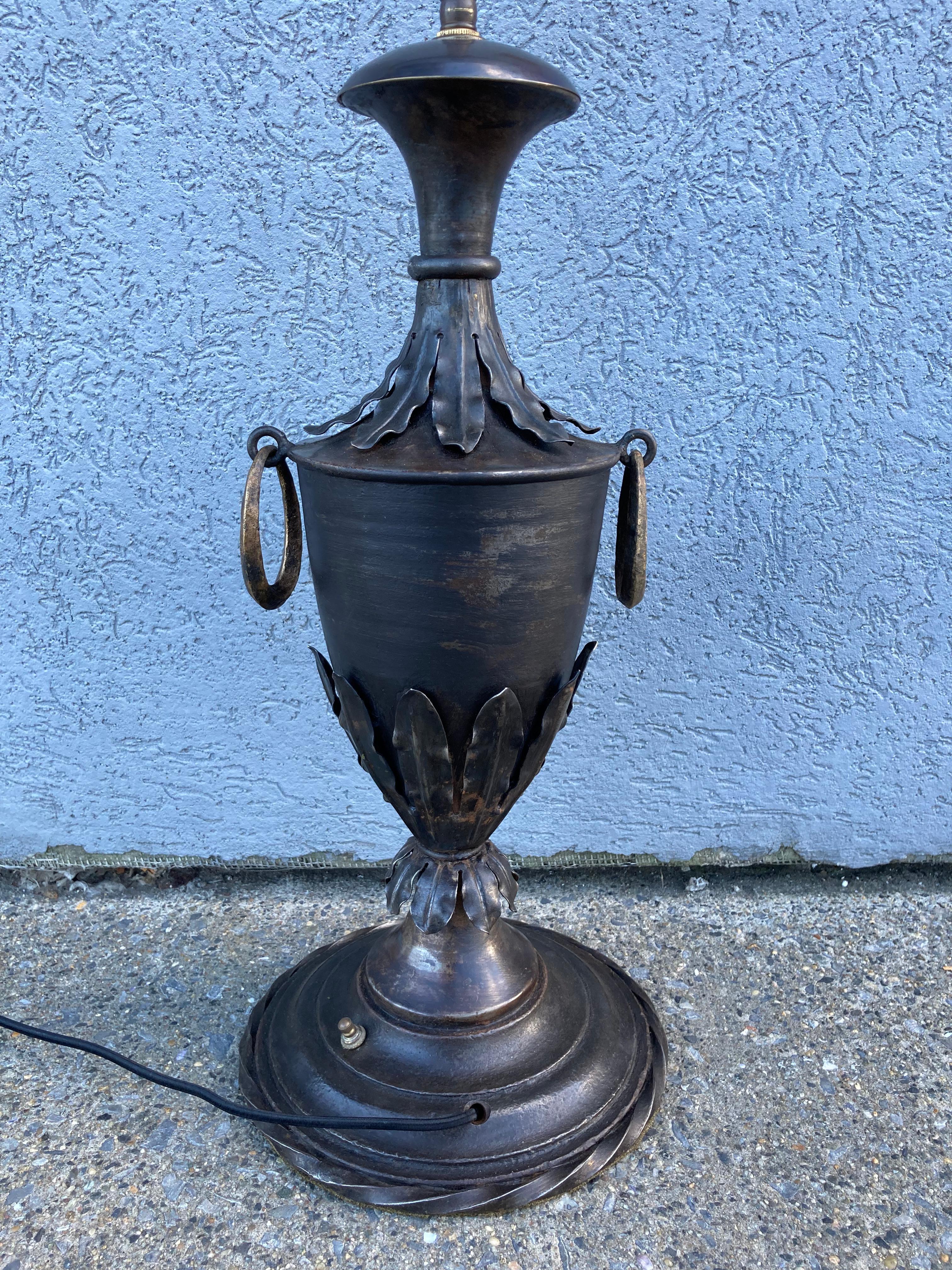 19th Century French Neoclassical Style Urn Form Steel Lamp For Sale 8