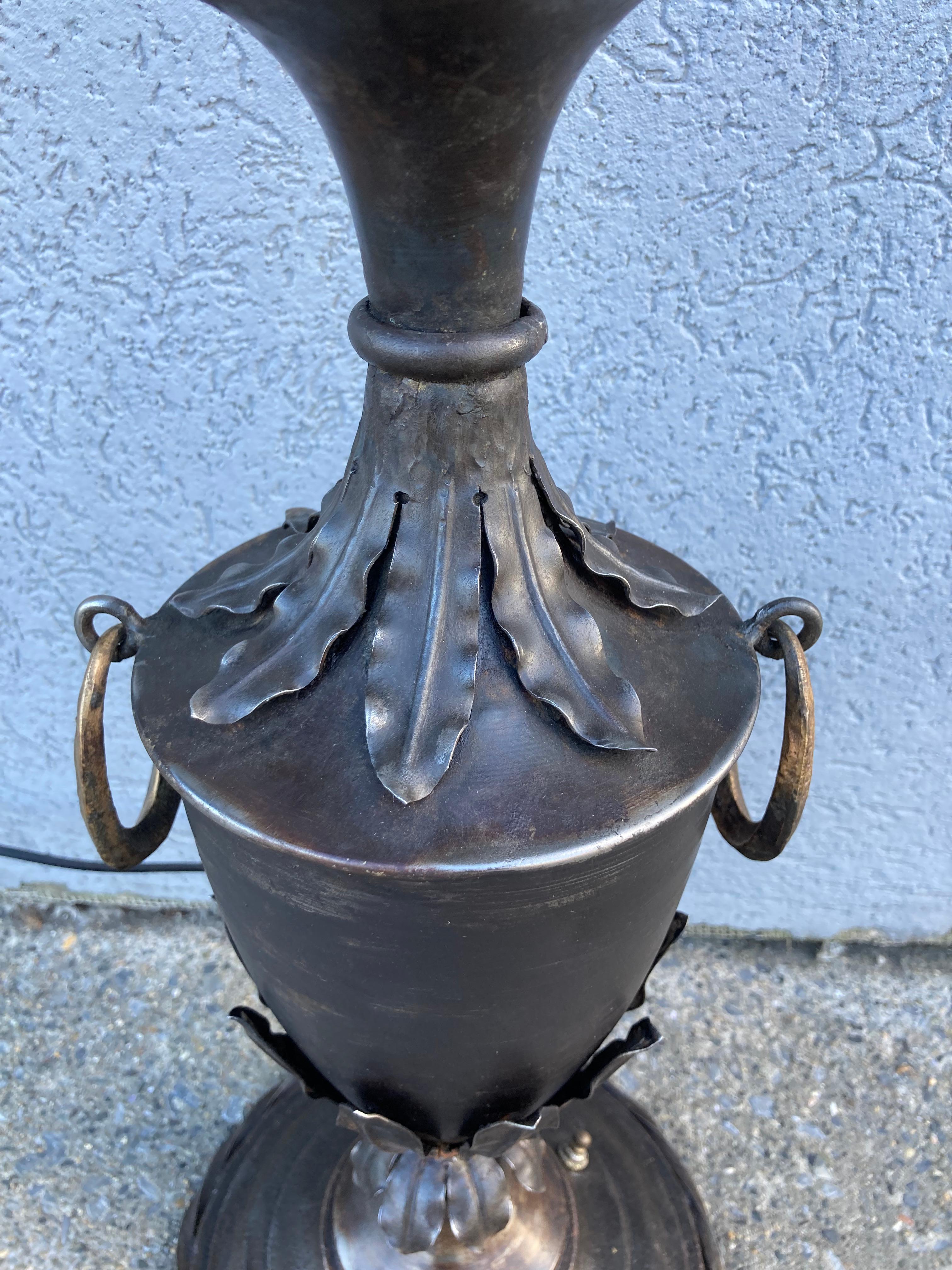 19th Century French Neoclassical Style Urn Form Steel Lamp In Good Condition For Sale In Stamford, CT