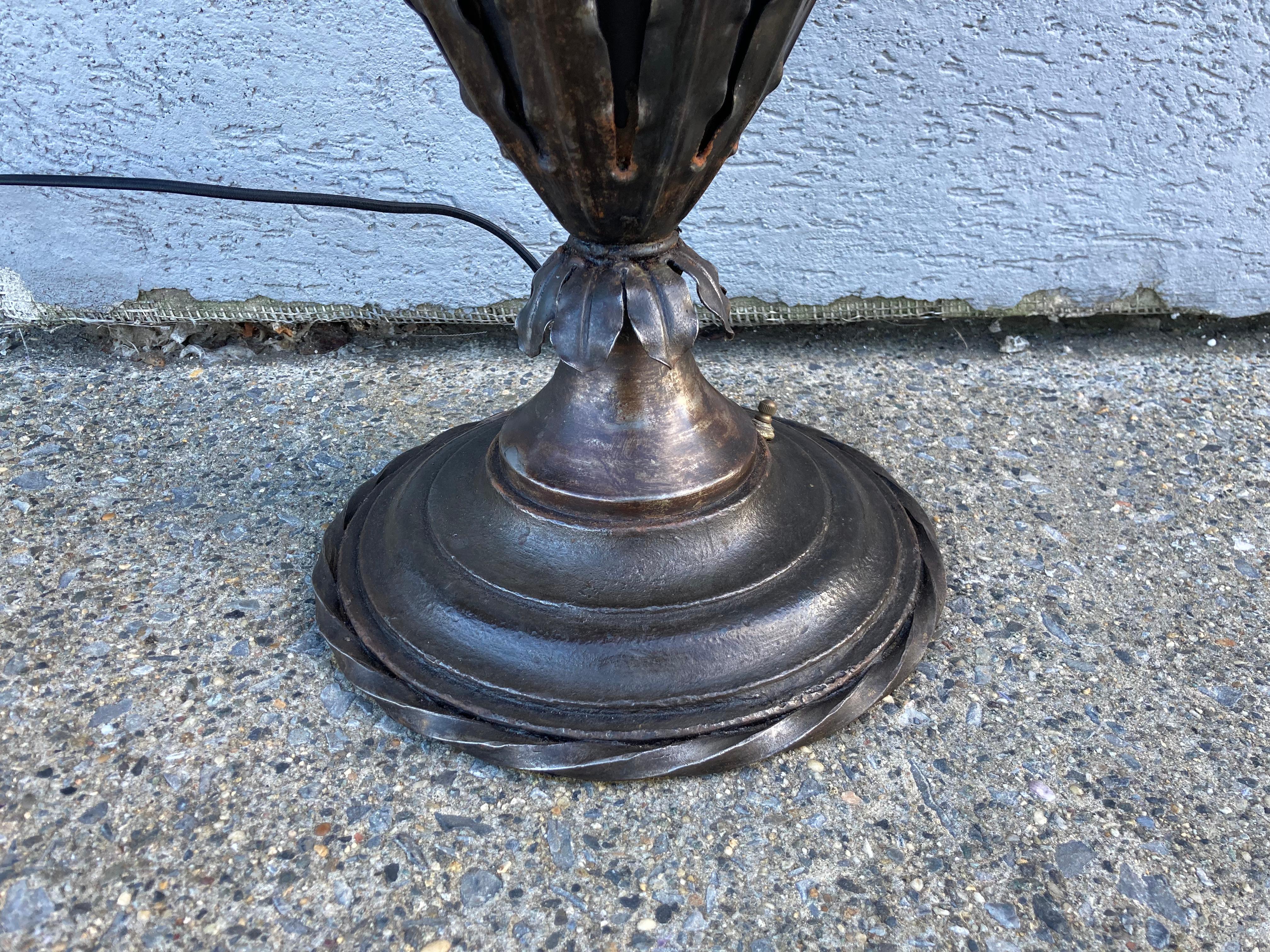 19th Century French Neoclassical Style Urn Form Steel Lamp For Sale 1
