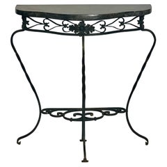 Antique 19th Century French Neoclassical Style Wrought Iron and Marble Console Table