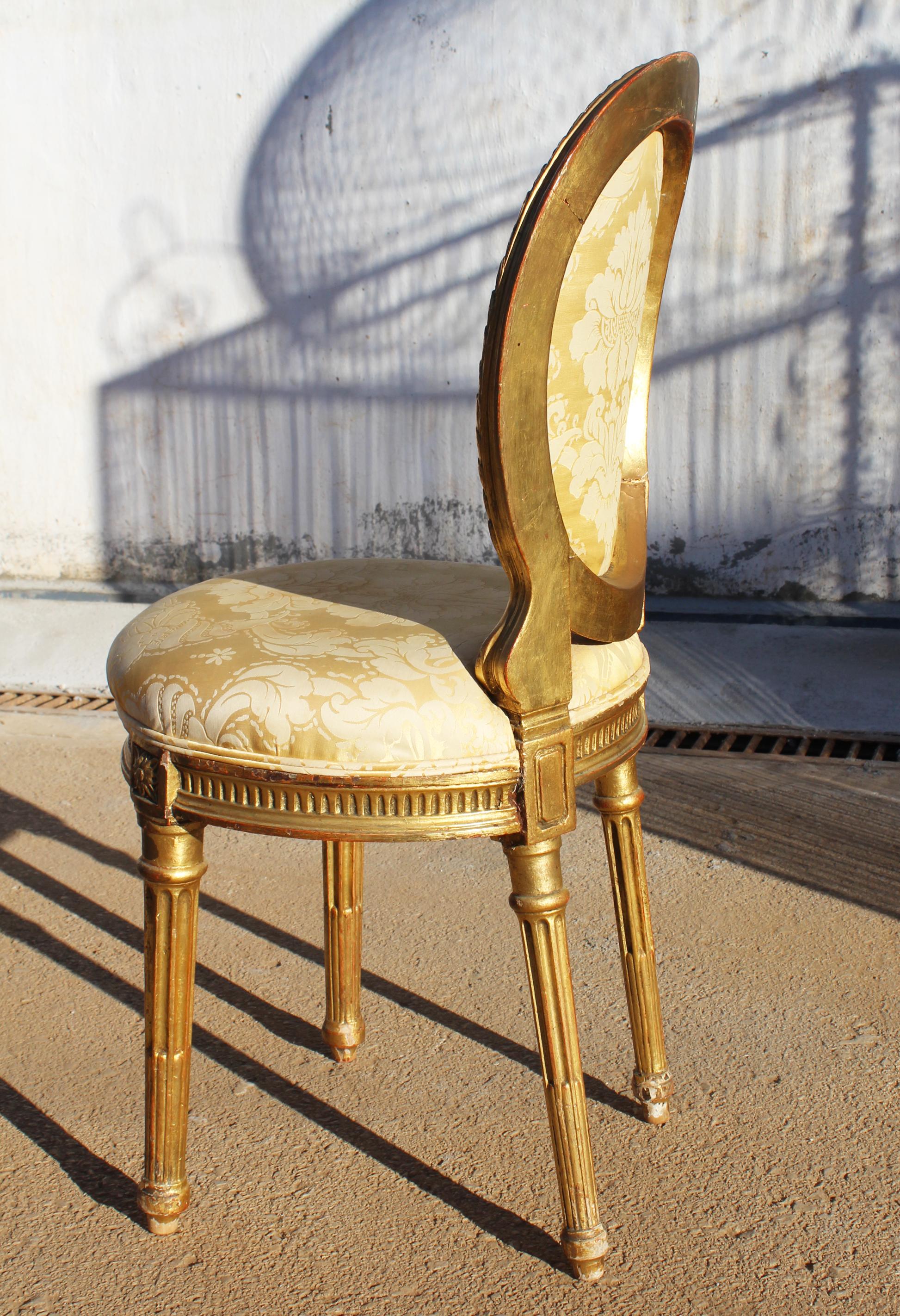 19th Century French Neoclassical Upholstered Chair In Good Condition In Marbella, ES