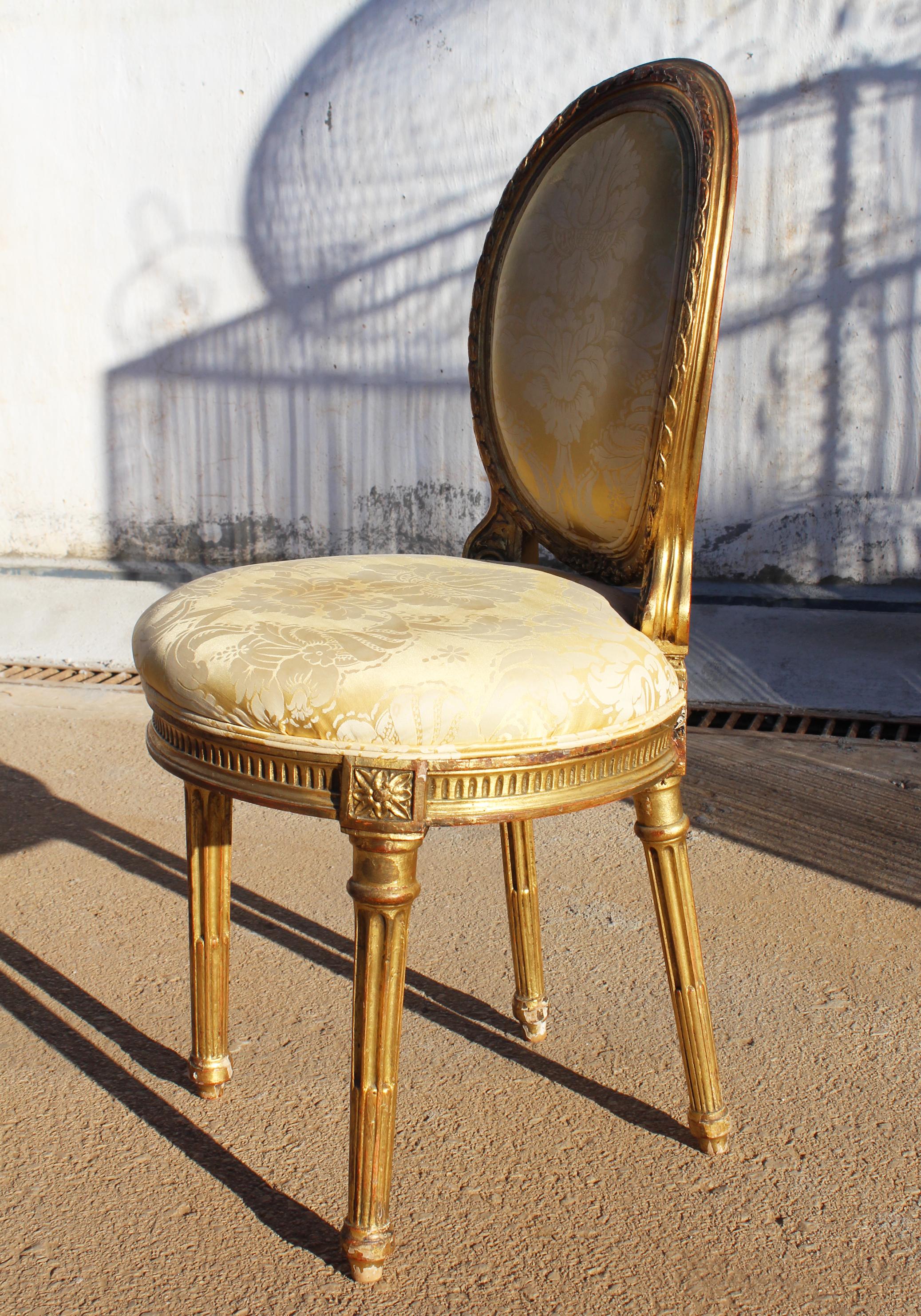 Wicker 19th Century French Neoclassical Upholstered Chair