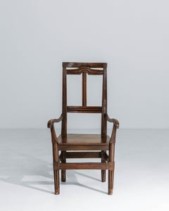 19th Century French Neoclassical Walnut Armchair, Elegant Design