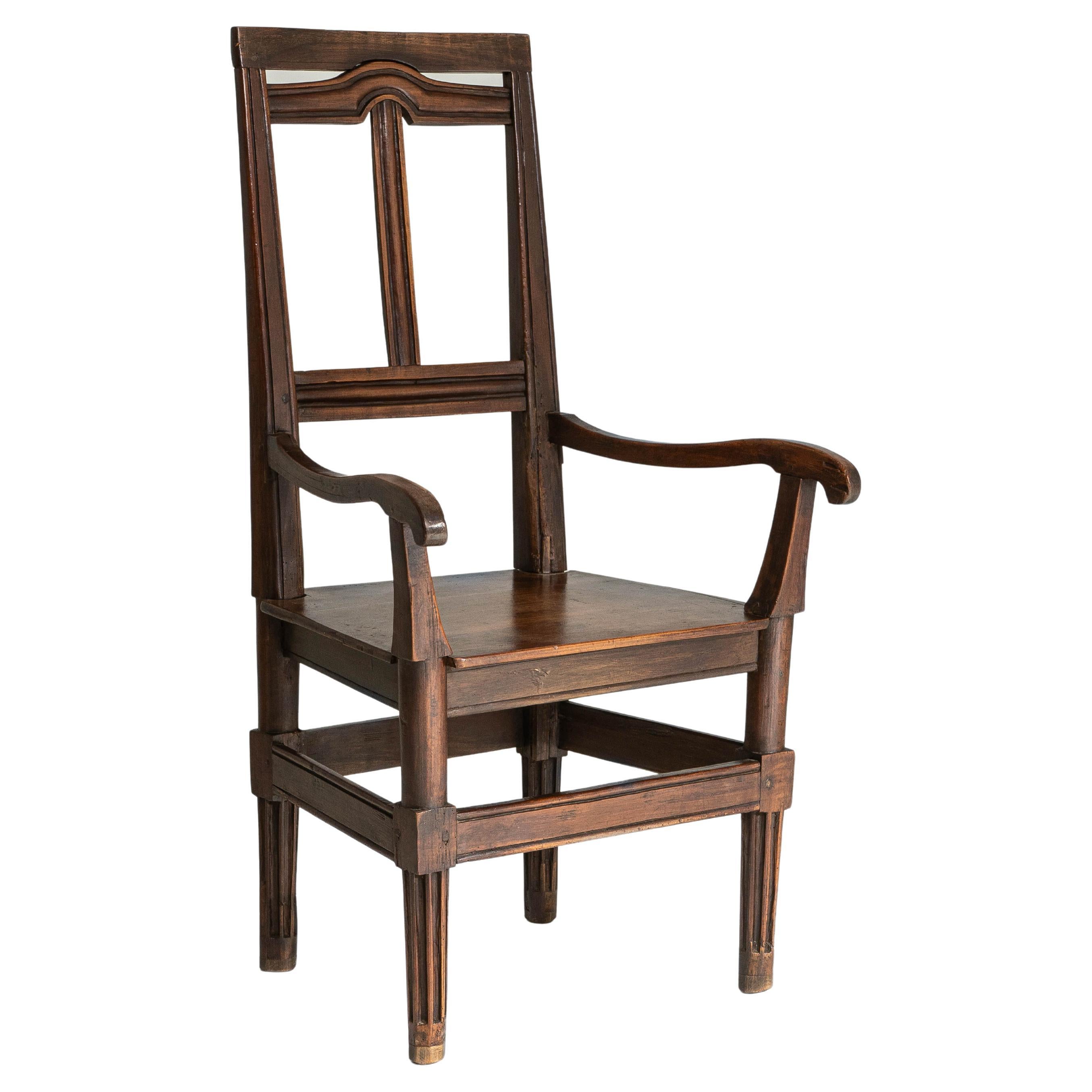 19th Century French Neoclassical Walnut Armchair