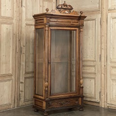 19th Century French Neoclassical Walnut Display Armoire ~ Bookcase