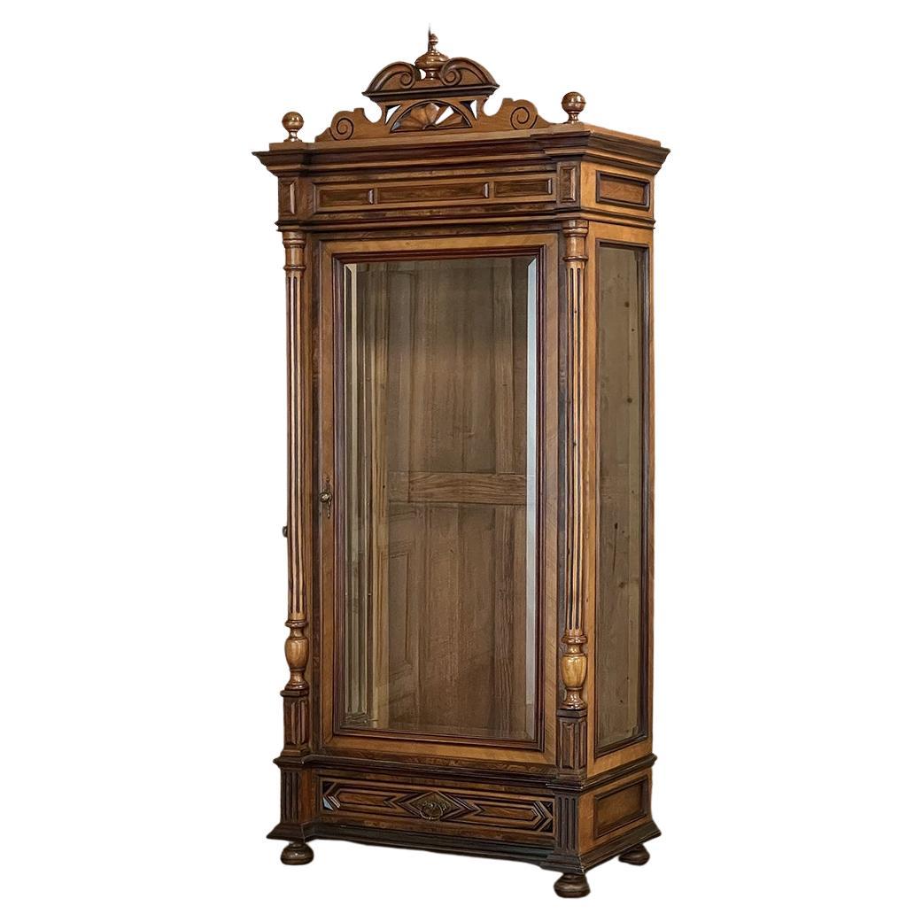 19th Century French Neoclassical Walnut Display Armoire ~ Bookcase