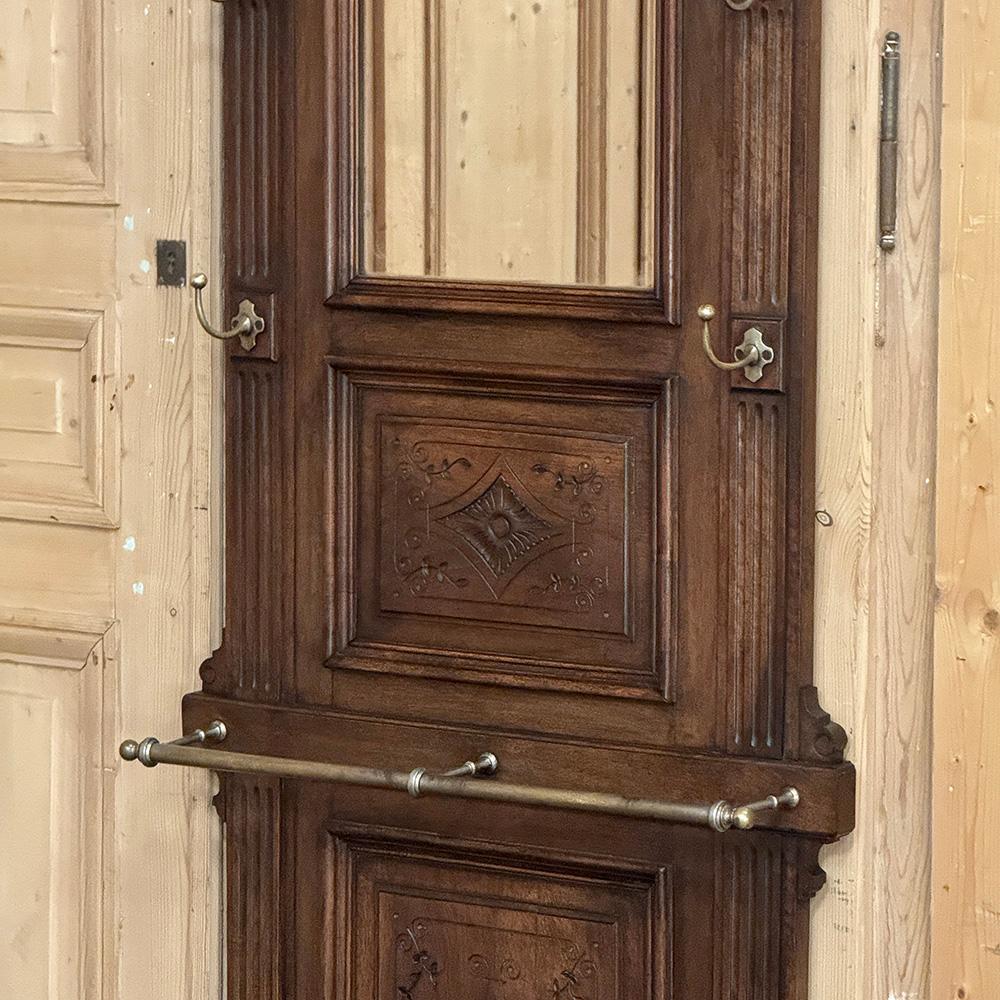 19th Century French Neoclassical Walnut Hall Tree For Sale 6
