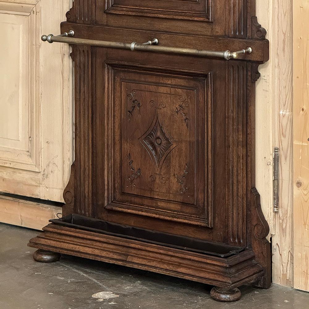 19th Century French Neoclassical Walnut Hall Tree For Sale 7