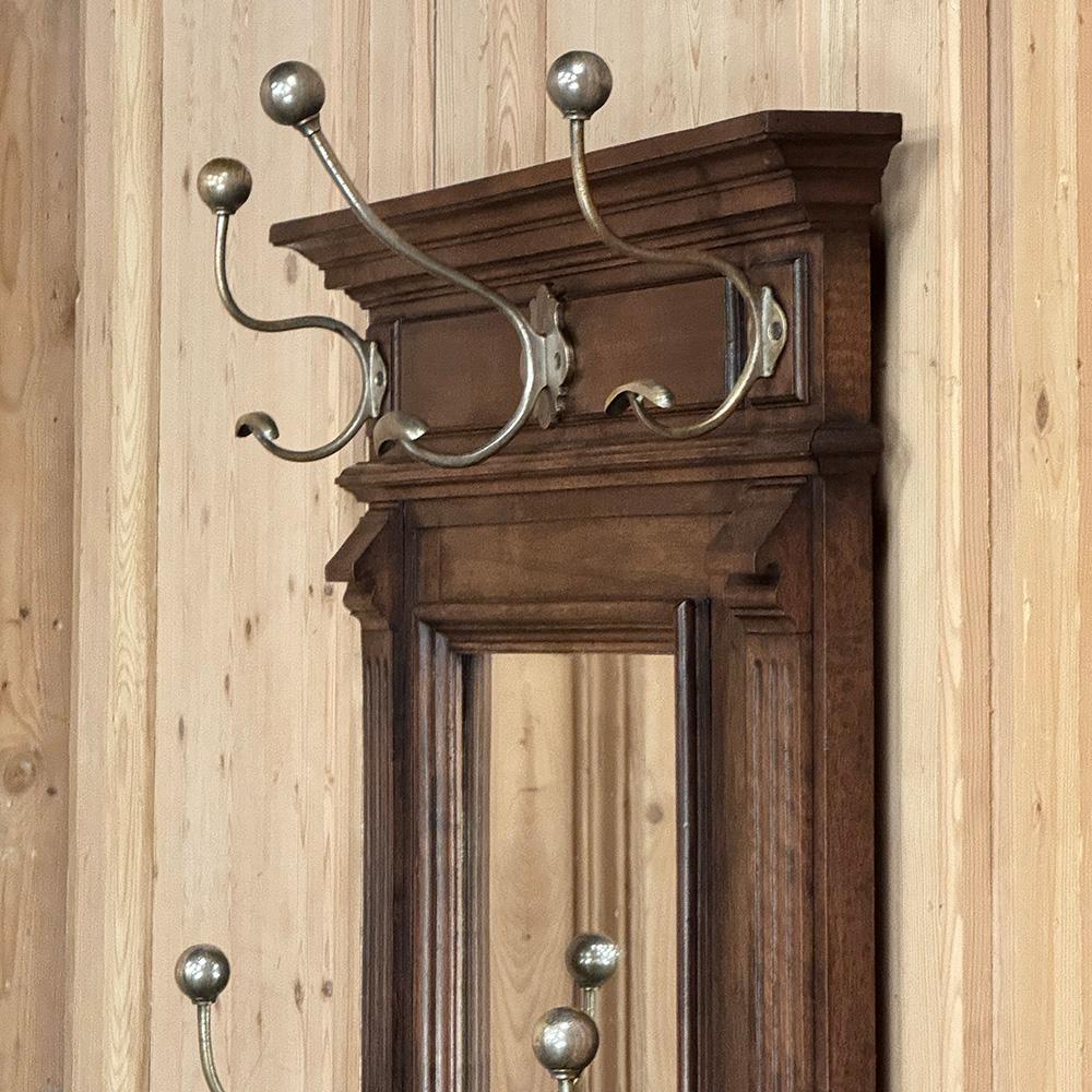 19th Century French Neoclassical Walnut Hall Tree For Sale 9