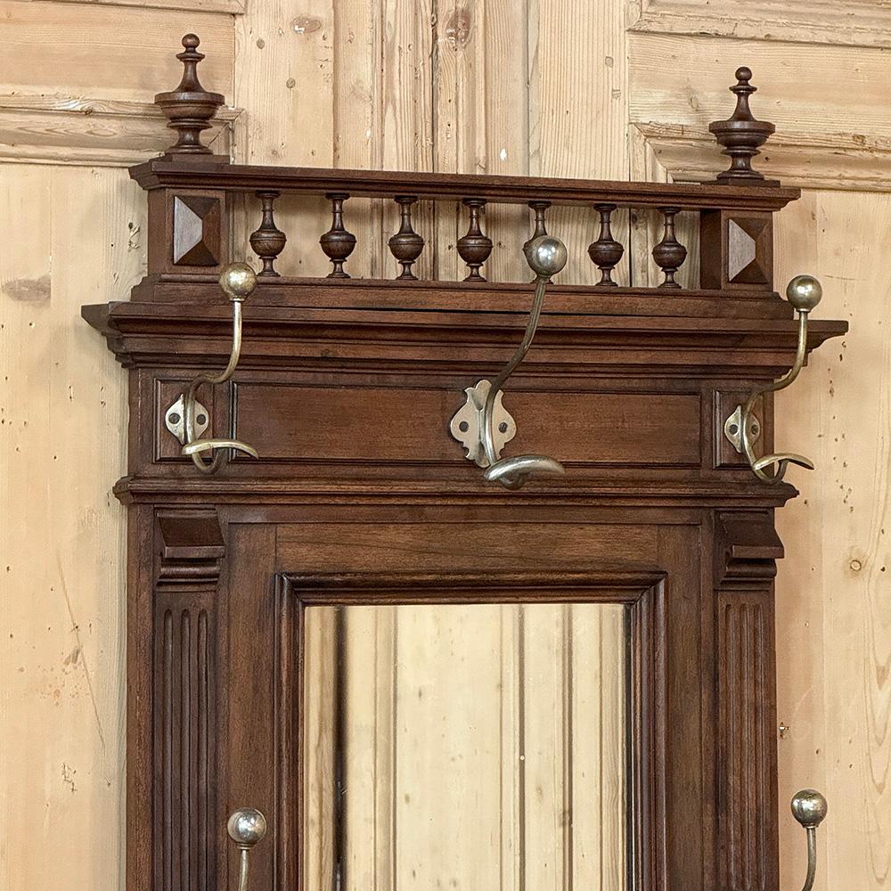 Late 19th Century 19th Century French Neoclassical Walnut Hall Tree For Sale