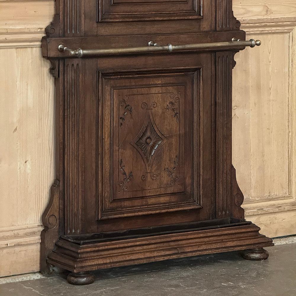 19th Century French Neoclassical Walnut Hall Tree For Sale 2