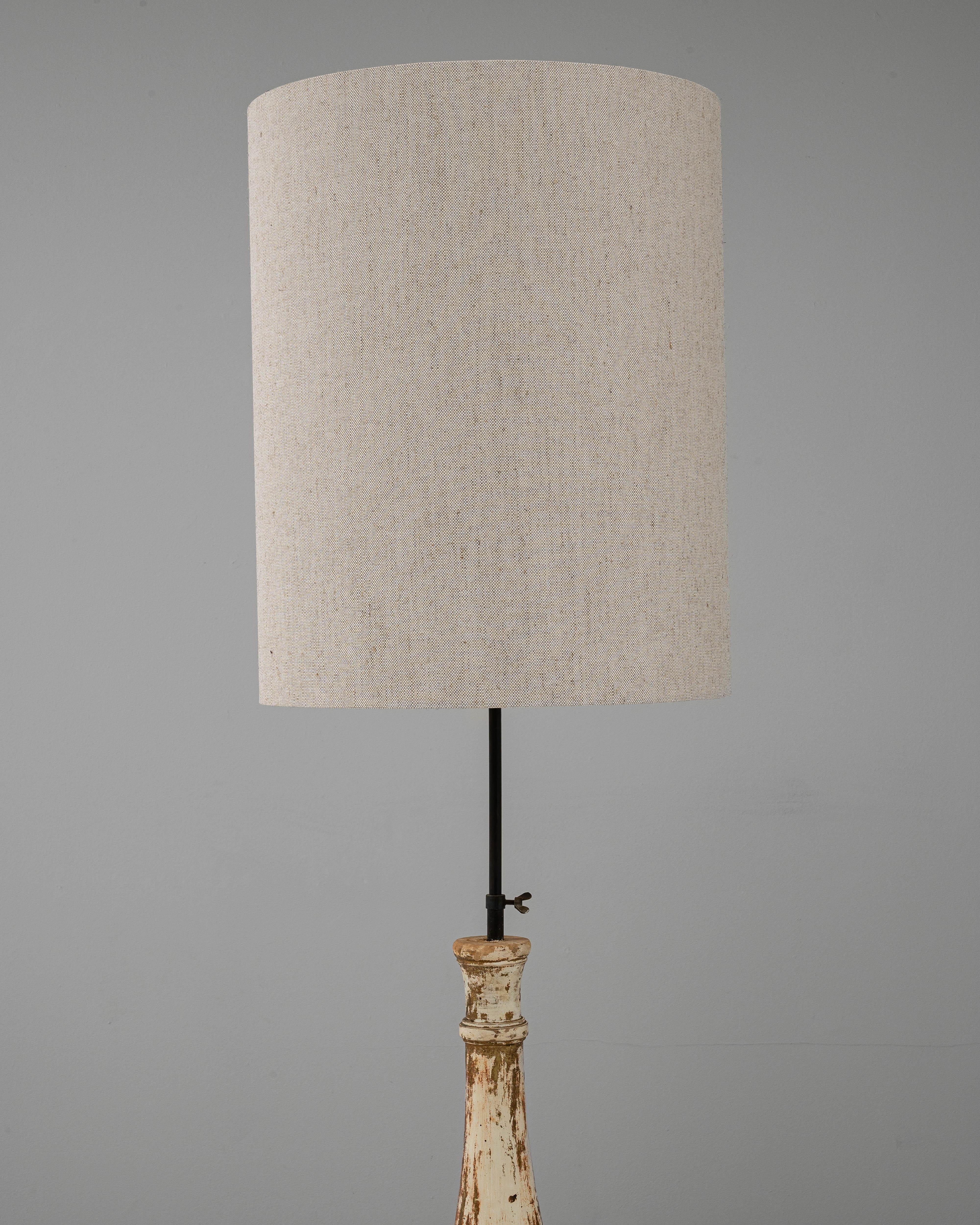 19th Century French Neoclassical Wood Patinated Floor Lamp For Sale 5
