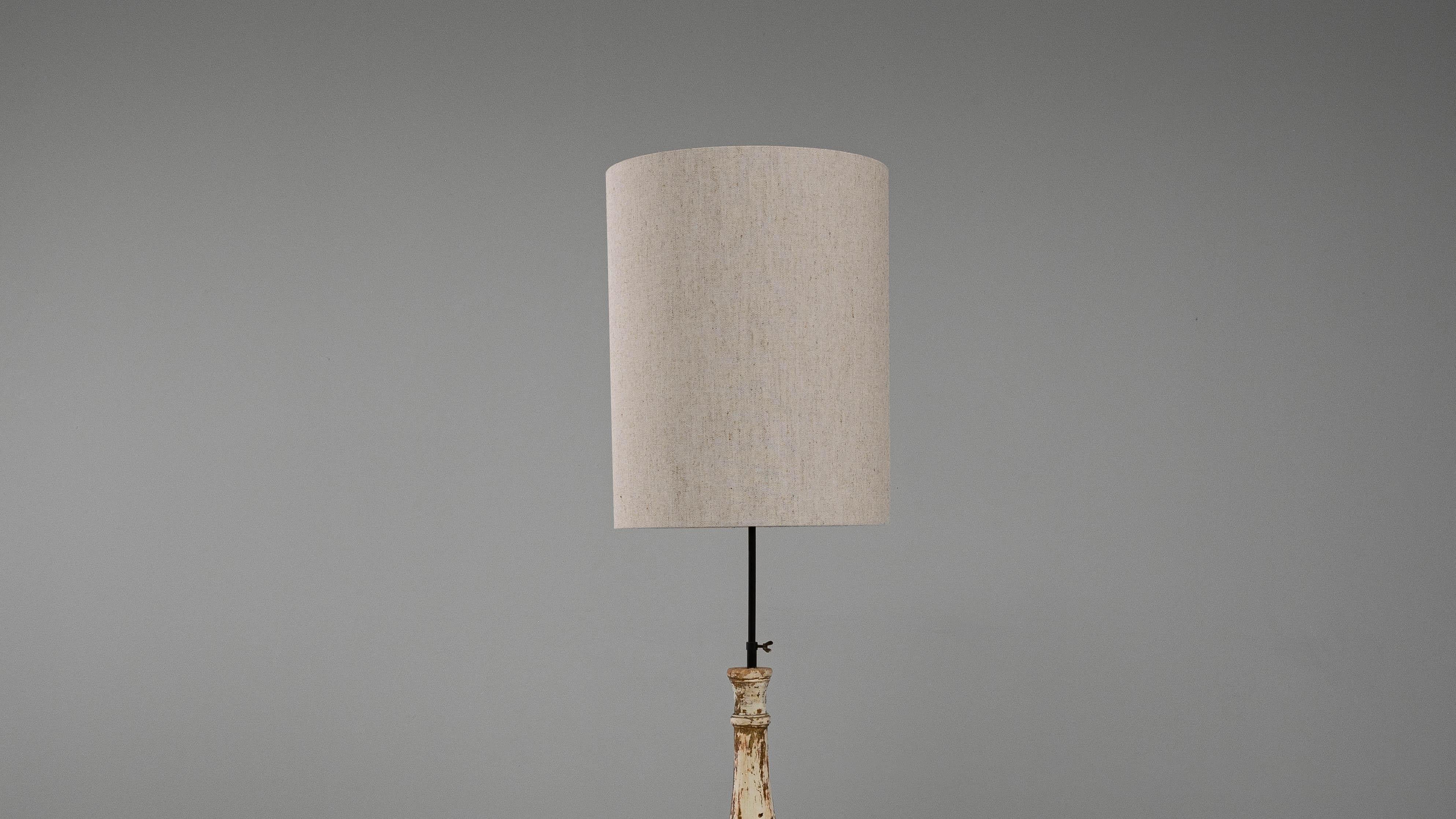 19th Century French Neoclassical Wood Patinated Floor Lamp For Sale 6
