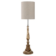 19th Century French Neoclassical Wood Patinated Floor Lamp