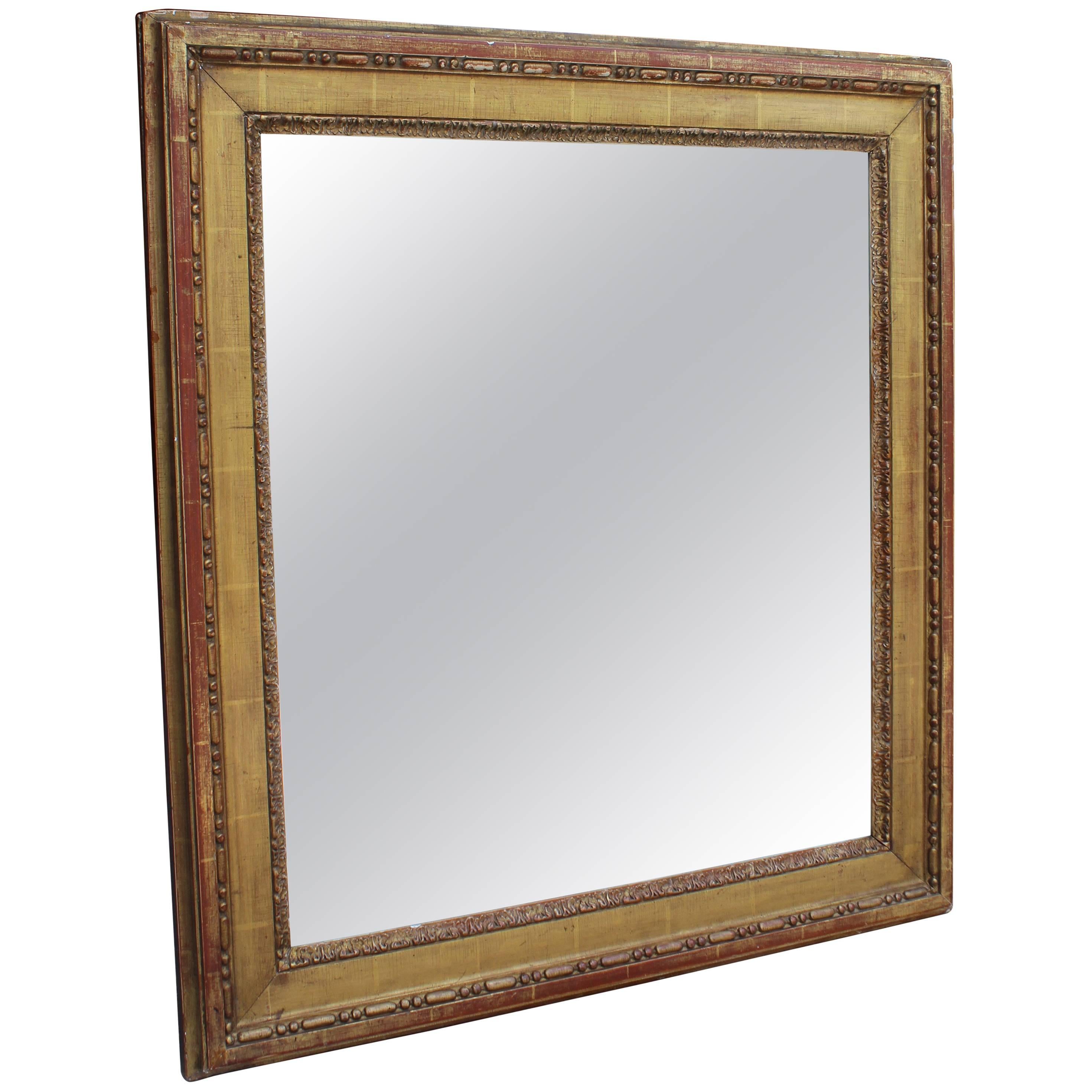 19th Century French Neoclassical Wooden Gilded Mirror