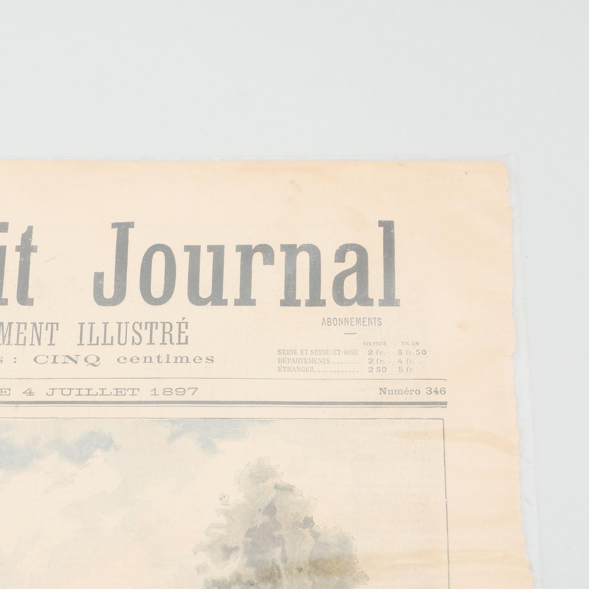 19th Century French Newspaper 'Le Petite Jounal', 1897 In Good Condition In Barcelona, Barcelona