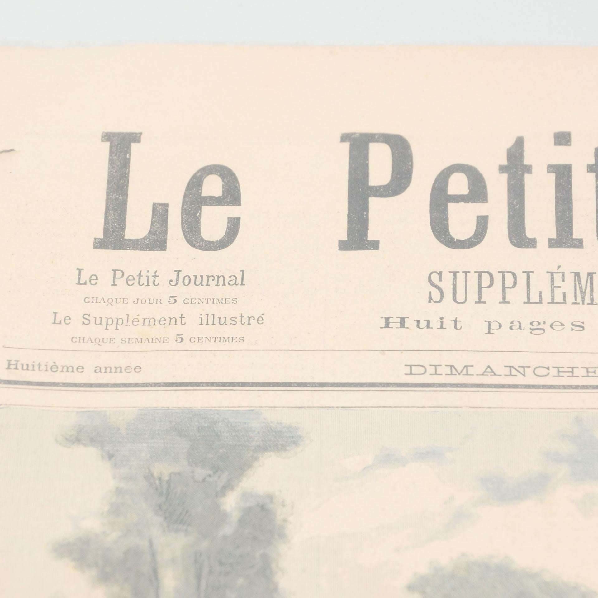 Paper 19th Century French Newspaper 'Le Petite Jounal', 1897