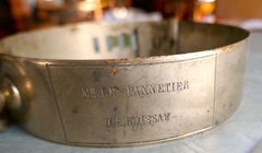 19th Century French Nickel Silver Hunting Dog Collar with Engraved Provenance